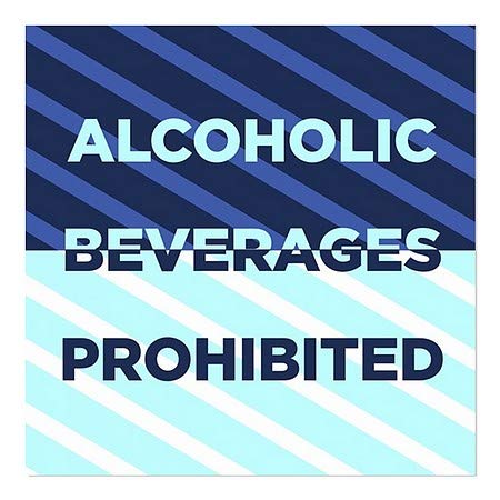 CGSignLab | משקאות אלכוהוליים אסורים -חלון כחול נצמד בחלון | 24 x24